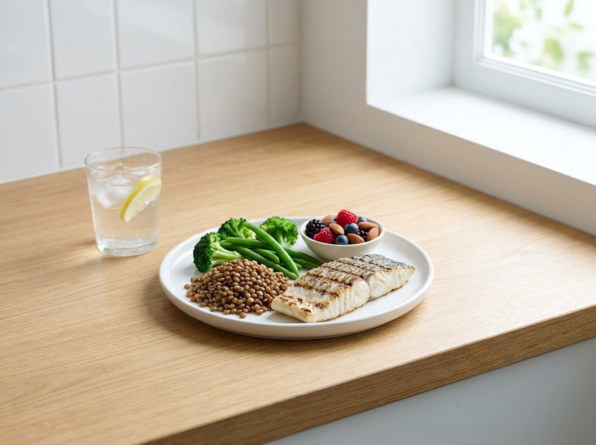 Low-GI diabetes-friendly plate